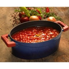 Lava Döküm Oval Tencere. Trendy Serisi Ölçü 25x31cm. - Mavi