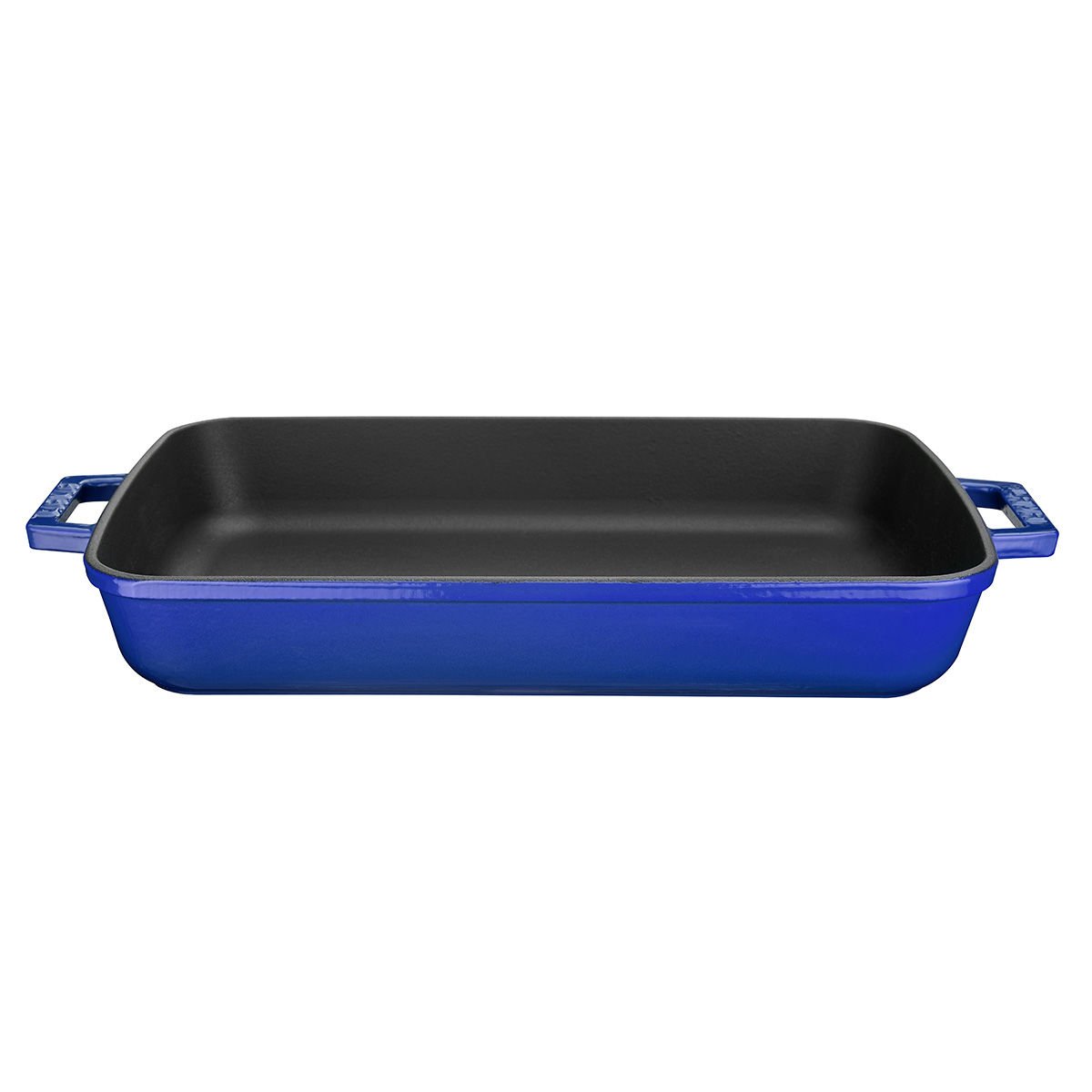 Lava Döküm Dikdörtgen Rosto ve Fırın Tepsisi Ölçü 26x40cm. Döküm Demir Yekpare Çift Kulplu - Mavi