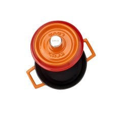 Lava Döküm Yuvarlak Tencere. Trendy Çap(Ø) 18cm. - Turuncu