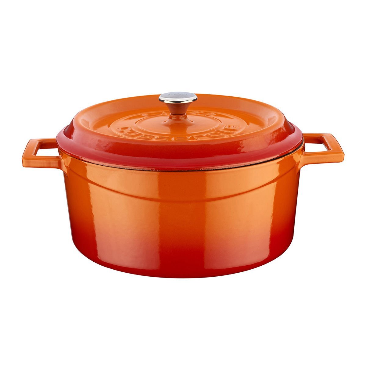 Lava Cast Round Pot Diameter (Ø) 24cm. Trendy - Orange