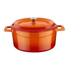 Lava Cast Round Pot Diameter (Ø) 24cm. Trendy - Orange