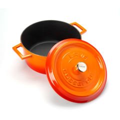 Lava Döküm Yuvarlak Tencere Çap(Ø) 24cm. Trendy - Turuncu