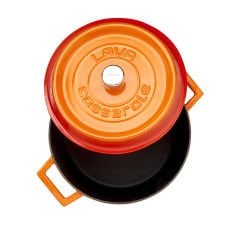 Lava Döküm Yuvarlak Tencere Çap(Ø) 24cm. Trendy - Turuncu