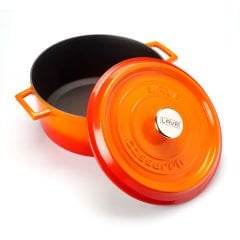 Lava Döküm Yuvarlak Tencere Çap(Ø)28cm. Trendy  - Turuncu