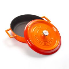 Lava Döküm Çok Amaçlı Yayvan Tencere  Çap(Ø)24 Trendy Serisi - Turuncu