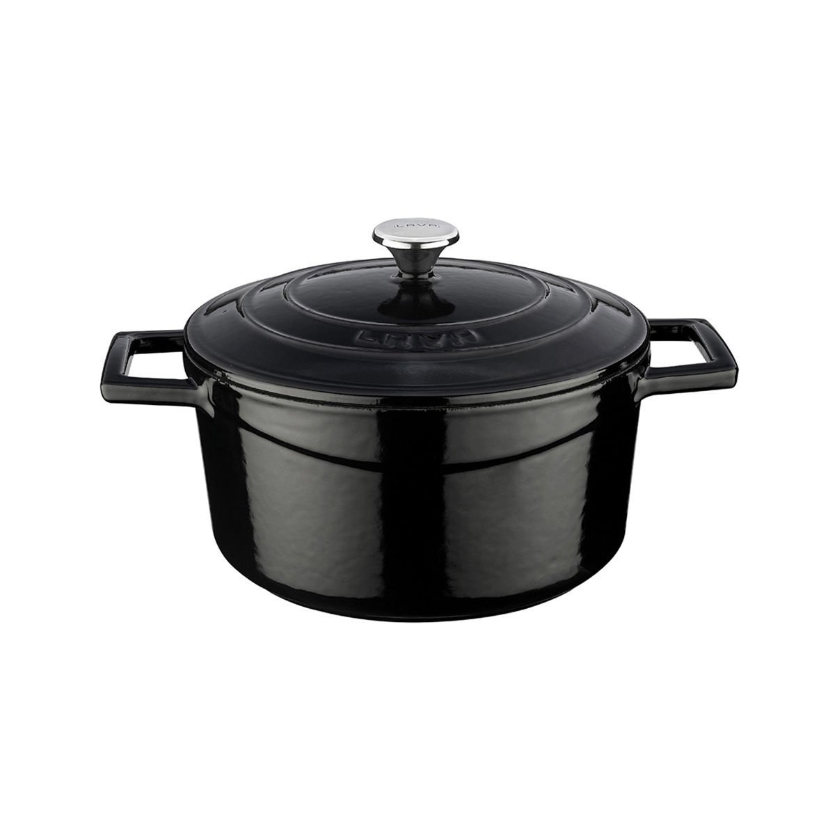 Lava Cast Iron Round Pot. Folk Diameter (Ø) 22cm. - Black