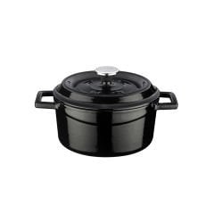 Lava Döküm Yuvarlak Tencere. Trendy Çap(Ø) 18cm. - Siyah