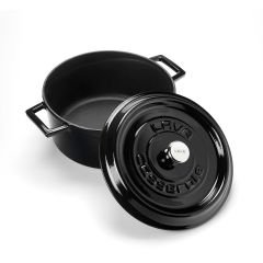 Lava Döküm Yuvarlak Tencere Çap(Ø)24cm. Trendy  - Siyah