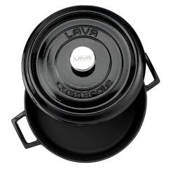 Lava Döküm Çok Amaçlı Yayvan Tencere. Çap(Ø)32 cm Trendy Serisi - Siyah