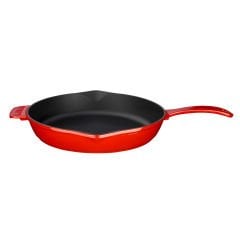 Lava Döküm Yuvarlak Kızartma Tavası Çap(Ø)28cm Döküm Demir Yekpare Saplı.