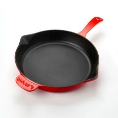 Lava Döküm Yuvarlak Kızartma Tavası Çap(Ø)28cm Döküm Demir Yekpare Saplı.