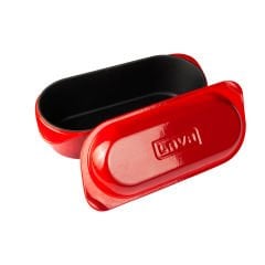 Lava Döküm Ekmek Tenceresi Ölçü 12x28cm. Yekpare Kulplu Döküm Demir Kapak. Kırmızı