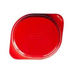 Lava Döküm Ekmek Tenceresi Ölçü 24x27cm. Yekpare Kulplu Döküm Demir Kapak. Kırmızı