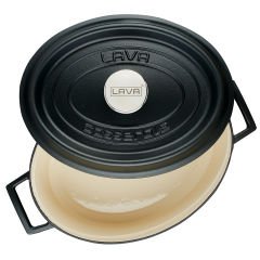 Lava Döküm Oval Tencere Ölçü 23x29 cm. Edition Serisi  - Mat Siyah