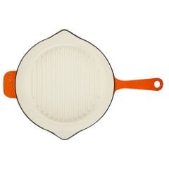 Lava Döküm Yuvarlak Izgara Tavası Çap(Ø)28cm. Döküm Demir Yekpare Saplı Edition Serisi - Turuncu