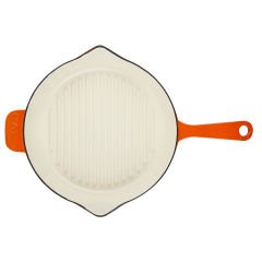 Lava Döküm Yuvarlak Izgara Tavası Çap(Ø)28cm. Döküm Demir Yekpare Saplı Edition Serisi - Turuncu