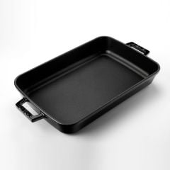 Lava Döküm Altılı Tencere Ve Tava Seti Trendy Siyah Silikon Tutacak ve Ahşap Kaşık Hediyeli