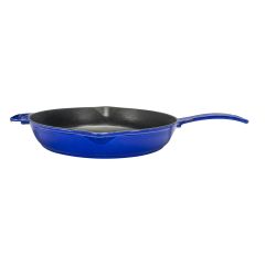 Lava Döküm Çap(Ø)28cm. Yuvarlak Kızartma Tavası  Döküm Demir Yekpare Saplı Premium Serisi. - Majolica