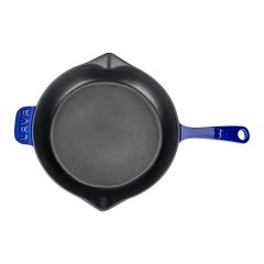 Lava Döküm Çap(Ø)28cm. Yuvarlak Kızartma Tavası  Döküm Demir Yekpare Saplı Premium Serisi. - Majolica