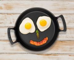 Lava Döküm Yuvarlak Sahan Çap(Ø)16cm. Döküm Demir Yekpare Çift Kulplu - Yeşil