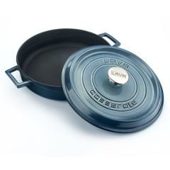 Lava Döküm Majolica Gri 8 Parça Tencere Tava Seti Silikon Tutacak ve Ahşap Kaşık Hediyeli