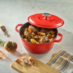 Lava Döküm Yuvarlak Tencere Döküm Demir Kapak New Heritage Serisi Çap(Ø)26cm. - Yeşil