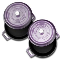 Lava Döküm 24 cm Yuvarlak Derin ve Sığ 5 Parça Tencere Seti Mor