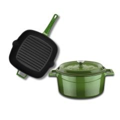 Lava Döküm Trendy 4 Parça Tencere Tava Seti Yeşil