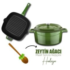 Lava Döküm Trendy 4 Parça Tencere Tava Seti Yeşil