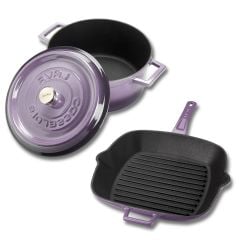 Lava Döküm Trendy 4 Parça Tencere Tava Seti Mor