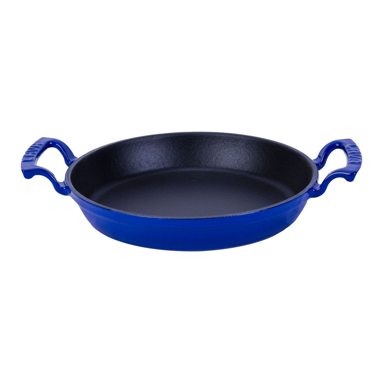 Lava Döküm Üçlü Sahan Seti 16 cm + 20 cm ve 24 cm Sahan Silikon Tutacak ve Ahşap Kaşık Hediyeli MAVİ