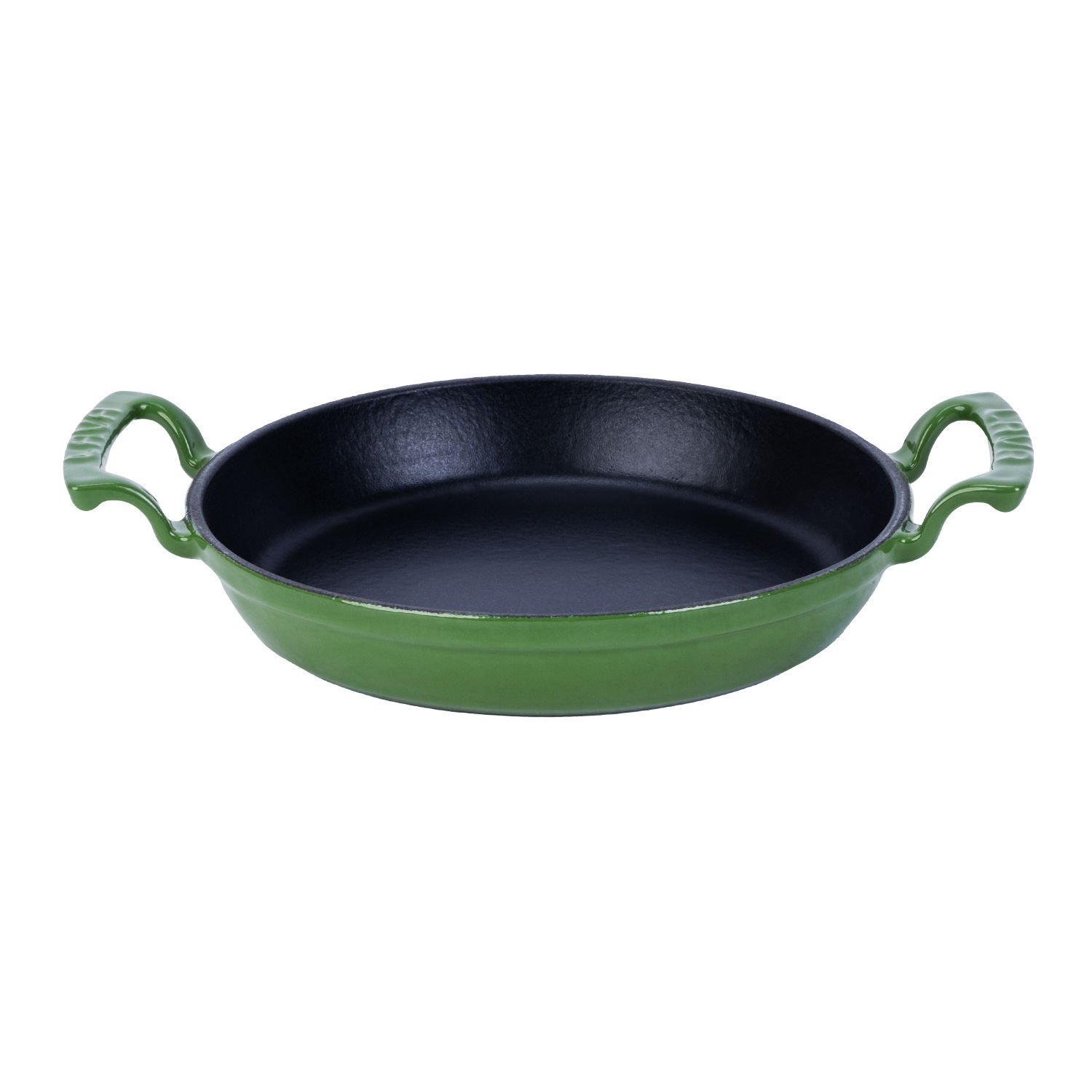 Lava Döküm Üçlü Sahan Seti 16 cm + 20 cm ve 24 cm Sahan Silikon Tutacak ve Ahşap Kaşık Hediyeli YEŞİL