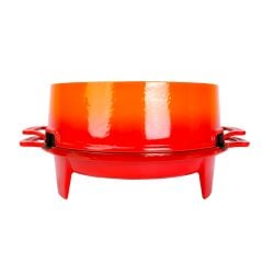 Lava Cast Iron Round Grill Set Cast Iron Solid Double Handle Diameter (Ø)36cm. - Orange