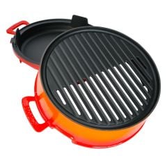 Lava Cast Iron Round Grill Set Cast Iron Solid Double Handle Diameter (Ø)36cm. - Orange