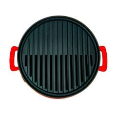 Lava Cast Iron Round Grill Set Cast Iron Solid Double Handle Diameter (Ø)36cm. - Orange