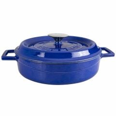 Lava Döküm Majolica Mavi 8 Parça Tencere Tava Seti Silikon Tutacak ve Ahşap Kaşık Hediyeli