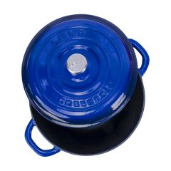 Lava Döküm Yuvarlak Tencere Döküm Demir Kapak New Heritage Serisi Çap(Ø)24cm. - Mavi