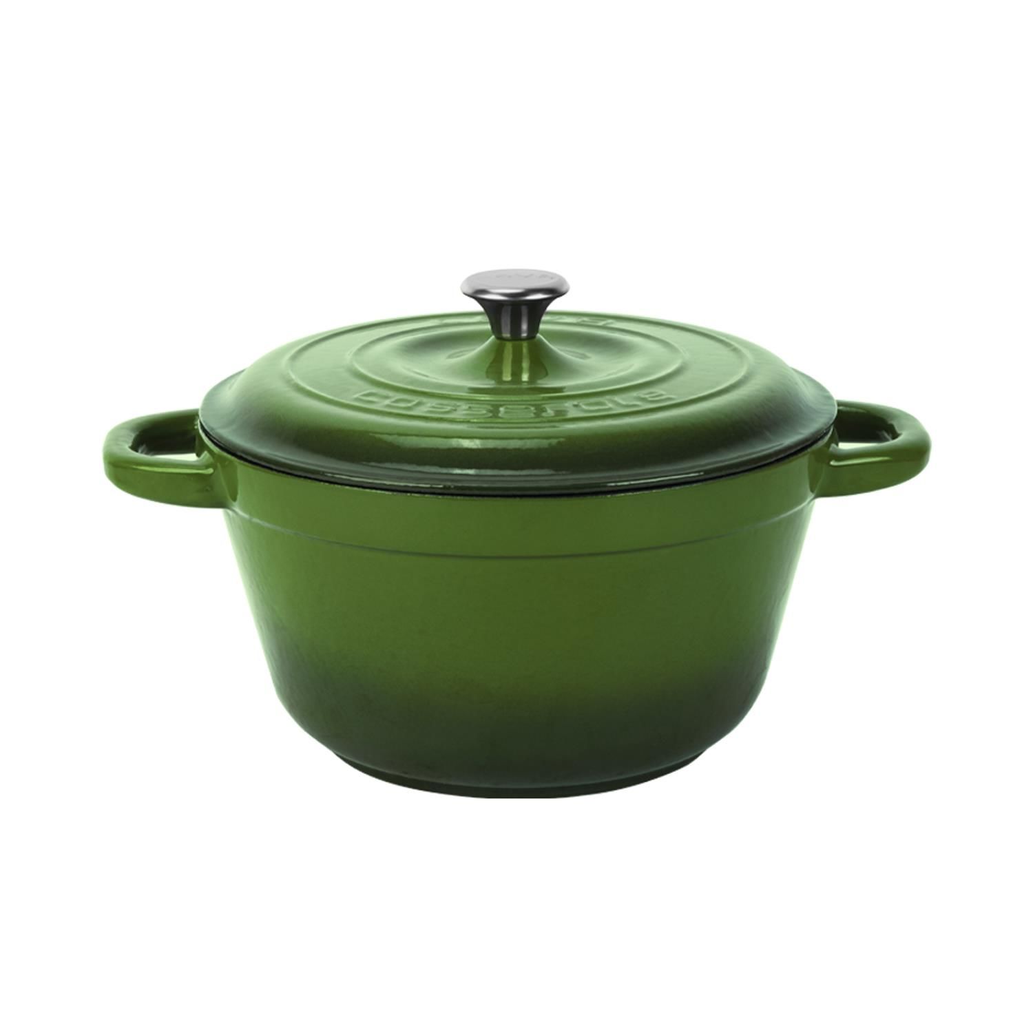 Lava Cast Round Pot Cast Iron Lid New Heritage Series Diameter (Ø)24cm. - Green