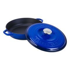 Lava Cast Multi-Purpose Flat Pot New Heritage Series Diameter (Ø)28cm. - Blue