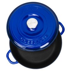Lava Cast Multi-Purpose Flat Pot New Heritage Series Diameter (Ø)28cm. - Blue
