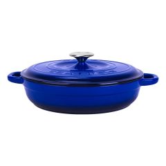 Lava Cast Multi-Purpose Flat Pot New Heritage Series Diameter (Ø)28cm. - Blue