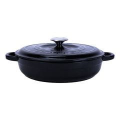 Lava Cast Multi-Purpose Flat Pot New Heritage Series Diameter (Ø)28cm. - Black