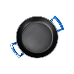 Lava Döküm Yuvarlak Sahan Çap(Ø)24cm. Döküm Demir Yekpare Çift Kulplu  - Mavi