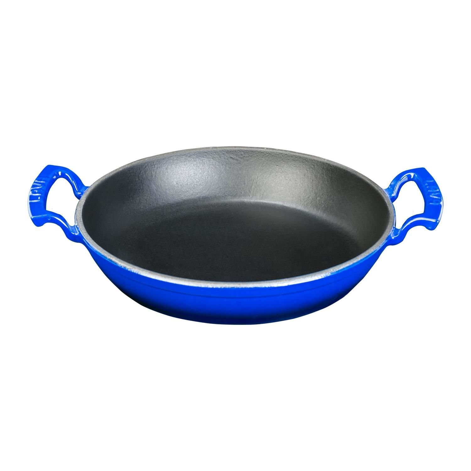 Lava Döküm Yuvarlak Sahan Çap(Ø)24cm. Döküm Demir Yekpare Çift Kulplu  - Mavi