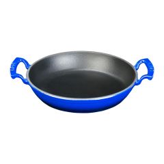 Lava Döküm Yuvarlak Sahan Çap(Ø)24cm. Döküm Demir Yekpare Çift Kulplu  - Mavi