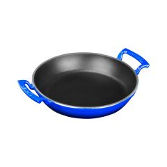 Lava Döküm Yuvarlak Sahan Çap(Ø)24cm. Döküm Demir Yekpare Çift Kulplu  - Mavi