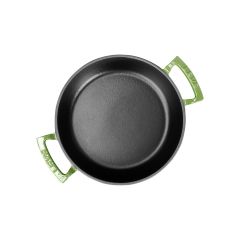 Lava Döküm Yuvarlak Sahan Çap(Ø)24cm. Döküm Demir Yekpare Çift Kulplu  - Yeşil