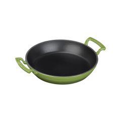 Lava Döküm Yuvarlak Sahan Çap(Ø)24cm. Döküm Demir Yekpare Çift Kulplu  - Yeşil