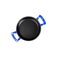 Lava Döküm  Yuvarlak Sahan Çap(Ø)20cm. Döküm Demir Yekpare Çift Kulplu - Mavi