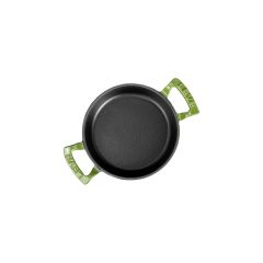 Lava Döküm Yuvarlak Sahan Çap(Ø)20cm. Döküm Demir Yekpare Çift Kulplu - Yeşil